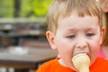 Boy eating icecream Royalty Free Stock Photo