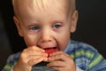 Boy eating melon Royalty Free Stock Photo