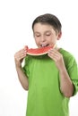 Boy eating watermelon Royalty Free Stock Photo