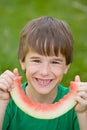 Boy Eating Watermelon