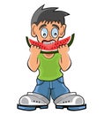 Boy eating watermelon Royalty Free Stock Photo