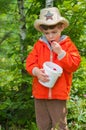 The boy eats the strawberry Royalty Free Stock Photo