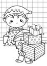 boy elves is so busy preparing presents Royalty Free Stock Photo