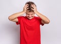 Boy emotions and signs Royalty Free Stock Photo