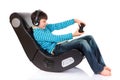 Boy in ergonomic chair Royalty Free Stock Photo