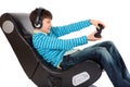 Boy in ergonomic chair Royalty Free Stock Photo