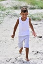 Boy exploring beach