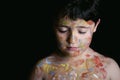 Boy with face painting Royalty Free Stock Photo