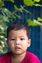 Boy faces puzzled. Royalty Free Stock Photo