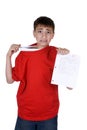 Boy with failing Grade Royalty Free Stock Photo