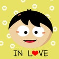 Boy falling in love cartoon Royalty Free Stock Photo