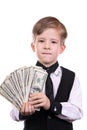 Boy as a banker Royalty Free Stock Photo