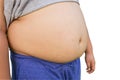 Boy fat and unhealthy on white Royalty Free Stock Photo