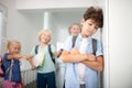 Boy feeling lonely and isolated suffering from bullying Royalty Free Stock Photo