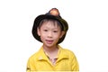 Boy in firefighter uniform