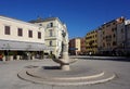 Boy with the fish Fountain on Main Square in Rovinj, Croatia Royalty Free Stock Photo