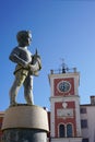 Boy with the fish Fountain on Main Square in Rovinj, Croatia Royalty Free Stock Photo