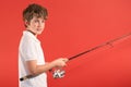Boy with fishing pole
