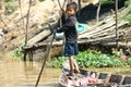 Boy in floating village in Cambodia