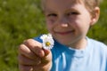 Boy with flowers Royalty Free Stock Photo