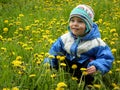 Boy and flowers