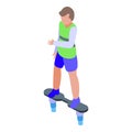 Boy flyboard adventure icon isometric vector. Air action