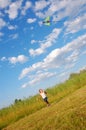 Boy flying a kite Royalty Free Stock Photo