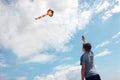 Boy flying a kite Royalty Free Stock Photo