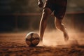 kick foot goal soccer game football competition sport stadium ball. Generative AI.