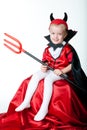 The boy in the form of imp Royalty Free Stock Photo