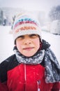 Boy in freezing cold weather Royalty Free Stock Photo