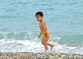 Boy funny beach Royalty Free Stock Photo