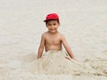 Boy funny beach Royalty Free Stock Photo