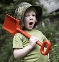 A boy in the garden Royalty Free Stock Photo