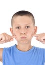 Boy and gesture Royalty Free Stock Photo