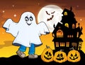 Boy in ghost costume theme image 1