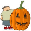 Boy With A Giant Jack-o-lanter