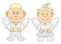 Boy and girl angels