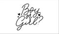 Boy or girl babyshower lettering inscription. Hand drawn baby shower design Vector illustration Royalty Free Stock Photo