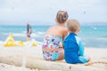 Boy and girl on beach vacation Royalty Free Stock Photo