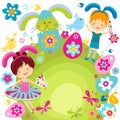 Boy and girl celebrating easter Royalty Free Stock Photo
