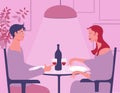 boy and girl couple at restaurant table about to drink wine