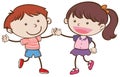 Boy and Girl are Dancing on White Background Royalty Free Stock Photo