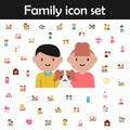 Boy, girl, dog cartoon icon. Family icons universal set for web and mobile Royalty Free Stock Photo