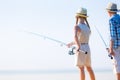 Boy and girl with fishing rods Royalty Free Stock Photo