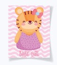 Boy or girl, gender reveal its a girl cyte tiger card