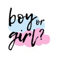 Boy or girl? Gender reveal party design illustration