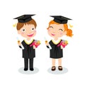 Boy and girl graduate