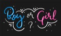 Boy or girl hand drawn modern lettering Royalty Free Stock Photo