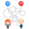 Boy and girl hold balloons Royalty Free Stock Photo